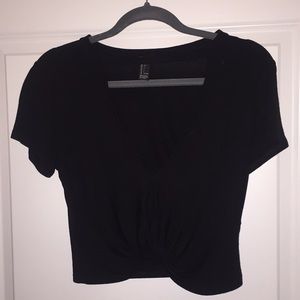 Black Keyhole Cut Out Crop Top